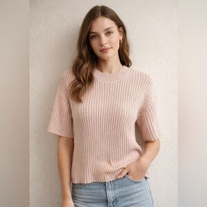 Elie Tahari Short Sleeve Knit Top Sz XS